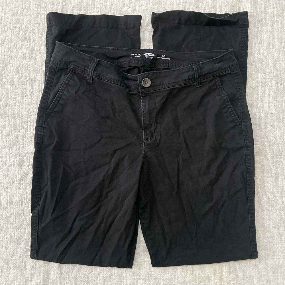 Old Navy‎ Boot Cut Regular Women's 10 Pants Black Khaki Pants Business Casual